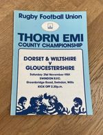 Rugby Programme Thorn EMI County Champs Dorset&Wilts v Gloucestershire 1981