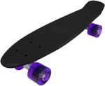 Vinsani Retro Cruiser Plastic Skateboard 22" x 6" Colourful Wheels Free Carry Ba