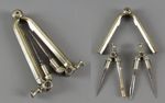 Antique Victorian Folding Napier Pillar Compass Dividers Pen Pencil Lead Holder
