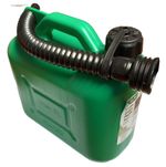 Fuel Can Green Petrol Plastic Jerrycan Carrier with Nozzle Dispenser ALM 5 Litre