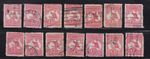 AUSTRALIA 1913 1d Red KANGAROO AND MAP  USED LOT X14 SG 2 (SF75)