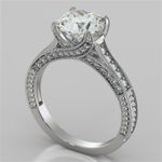 4.16 Ct Lab Grown Diamond Engagement Band Set Ring 14K White Gold Solitaire Sz 6