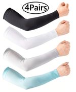 1/4Pairs Cooling Arm Sleeves Cover UV Sun Protection Outdoor Sports For Men Wome