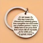 To My Man Engraved Keychain Keyring Gift for Husband Anniversary Valentines