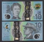 AUSTRALIA:  B231a P#63a 10 Dollars 2017 Polymer Uncirculated Banknote.