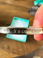 Tiffany & Co. 1837 Signed Sterling Silver 925 Open Cuff Bangle Bracelet