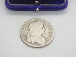 King Charles II Sterling Silver Crown Coin Antique 1677 Fair Condition