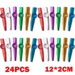 24Pcs Metal Kazoo Instrument Mouth Flute Musical Party Gift Flute Toy Durable
