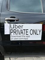 Private Hire "Private Only" Taxi Magnets x2 Black/White A4 A3 570x300mm