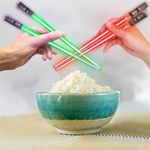 1 Pairs Chopsticks Light Up LED Glowing Light Saber Chop Sticks Reusable