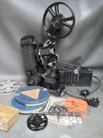 A VERY GOOD PATHESCOPE 200B PLUS DUAL CINE PROJECTOR SET + MANUAL 9.5mm & 16mm