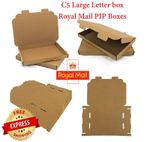 Large Letter Box Suitable for Royal Mail PIP Brown C5 22x16x2 cm Pack of 50 Boxs