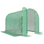 3 x 2 x 2m Polytunnel Greenhouse with Hinged Door Walk in Grow House Tent Green