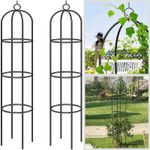2 x 1.9m Outdoor Garden Metal Obelisk Climbing Plant Support Frame Trellis Set
