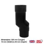 Freeflow 68mm Black Round Downpipe Offset Mini Bend, UV-Resistant