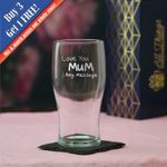 Personalised Engraved Pint Glass 20oz With Love You Mum Design
