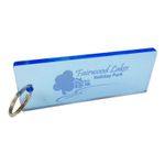 Tinted acrylic hotel wood and acrylic key fobs / tags