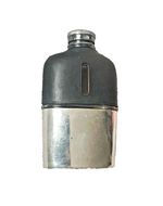 Antique Edwardian Leather and Glass Hip Flask in EPBM Silver Holder WM Dowler