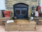 Old Antique Pine Chest, Vintage Wooden Storage Trunk, Blanket Box, Coffee Table.