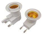 UK / EU Plug E27 Base LED Light Lamp Holder Bulb Adapter Socket Switch.