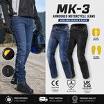 Mens Motorcycle Jeans made with Kevlar Aramid CE Armour Motorbike Denim Trouser