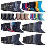 Gentle Grip - 9 Pairs Mens Diabetic Non Elastic Socks | Cotton Soft Top Socks