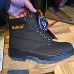 Safety Boots Steel Toe Cap Work Oil/Chem resist Black leather SIZE 8 RRP £34.99 