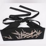 Women Embroidered Floral Corset Waistband Belt Obi Wide Japanese Kimono Yukata