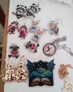 Lot of Child's Jewelry. Earrings, Necklaces, Brooches. Most Nature Themed. utd4