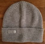 Harvakrun - 100% Merino Wool Ribbed Beanie - Grey - New