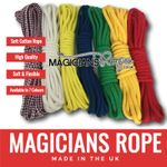 Magicians Soft Cotton Rope 8mm Magic Tricks Bondage Rope 10 Metre (35ft) Colours