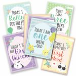 Pack of 26 Baby Milestone Cards ~ Unisex Boy Girl Memorable 1st Year Moments ...