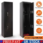6 Gun Cabinet New Rifle Safe Approved 7-Lever Locks Extra Wide & Deep Ammo Box