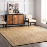 Rug Jute Natural Rectangle 100% Handmade Rustic look Runner NO DUTY NO TARIFF