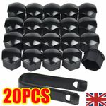 20x 17MM FOR AUDI Alloy Wheel Bolt Nut Caps Covers w/ Removal Tool Black