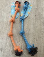 DID Rope Tug Toy 44cm Multicoloured  70% Cotton/30% Polyester PA9279 pack of 2.