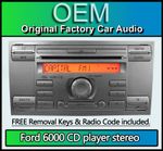 Ford 6000 CD player, Ford Kuga car stereo headunit + radio removal keys SILVER