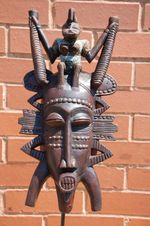 Senufo Kepeliyee 'Lady' Face Mask w/Beads, Ivory Coast