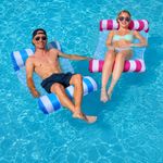 2 PCS Pool Inflatables Hammocks for Adults, 4 in 1 Pool Hammock with Air PUMP