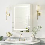 Bathroom Mirror Cabinet 600 x 760mm with LED Lights Shaver Socke