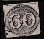 Brazil 1843 Bull’s Eye 60 Reis – First Issue Classic Stamp – Used