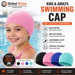 FABRIC SWIMMING CAP FOR KIDS BOYS GIRLS SOFT POOL SWIM HAT AGE 4-12 (4 COLOURS)