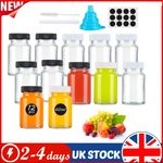 12 Pack 60ml Clear Wide Mouth Mini Glass Bottles with Lids Leakproof Reusable