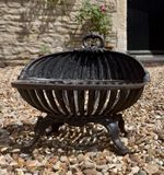 Cast Iron Fire Basket Shell Shaped Grate Log Burner W-19” 13.25kg Garden Planter