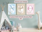 Personalised New Baby Name Print | Custom Birth Details Nursery Wall Art | Baby
