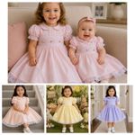 DREAM 0-8 years BABY GIRLS  traditional smocked  twirly dress various colours