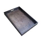 Extra Large Wooden Serving Tray 60 cm x 40 cm x 6 cm, - Black