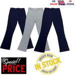 Ladies Trousers Flared Wrinkle Free Finely Ribbed Stretch Office Party Pants UK