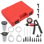 21Pcs Hand Held Vacuum and Pressure Pump Tester Tool Brake Bleeder Kit w/ Case