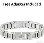 LACOSTE METROPOLE STAINLESS STEEL BRACELET SILVER WITH GIFT BOX +BAG +POUCH